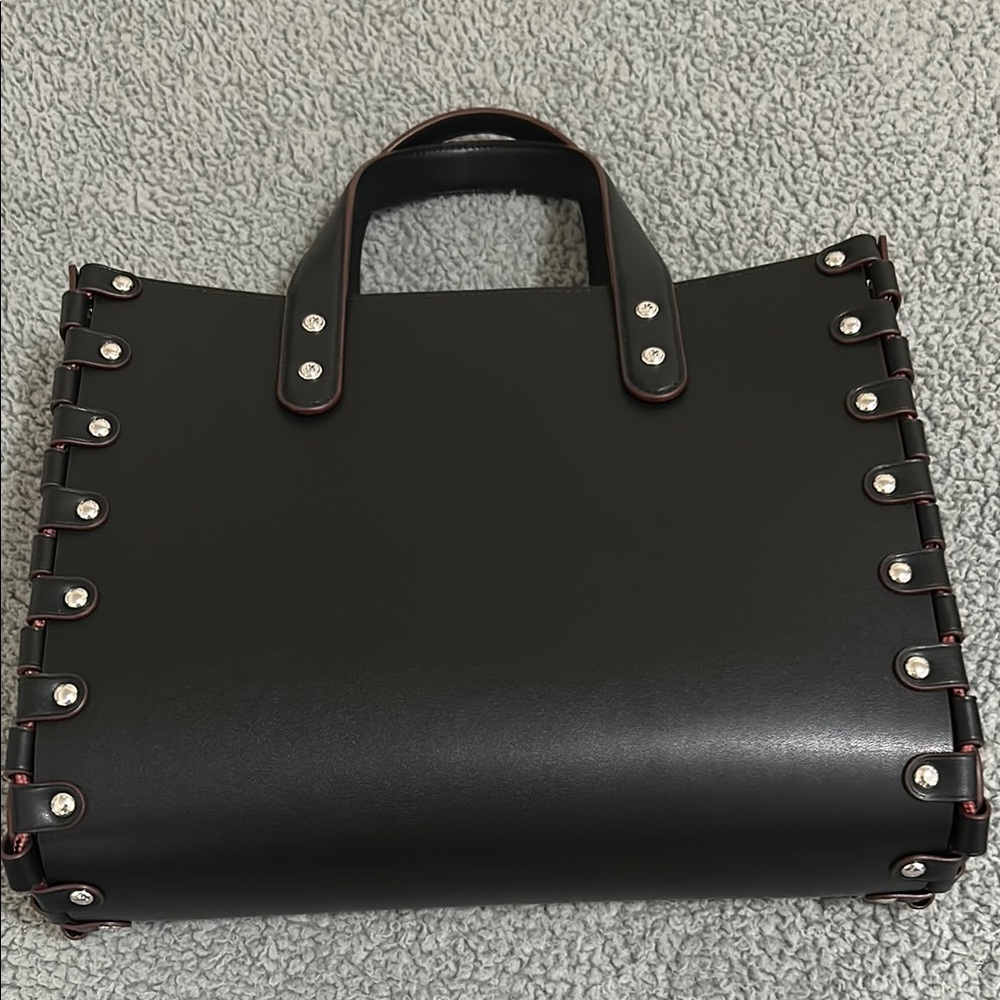 Coach Black Tote Bag with Silver Accents